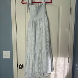 Lilly Pulitzer White Textured Smocked Midi Dress
